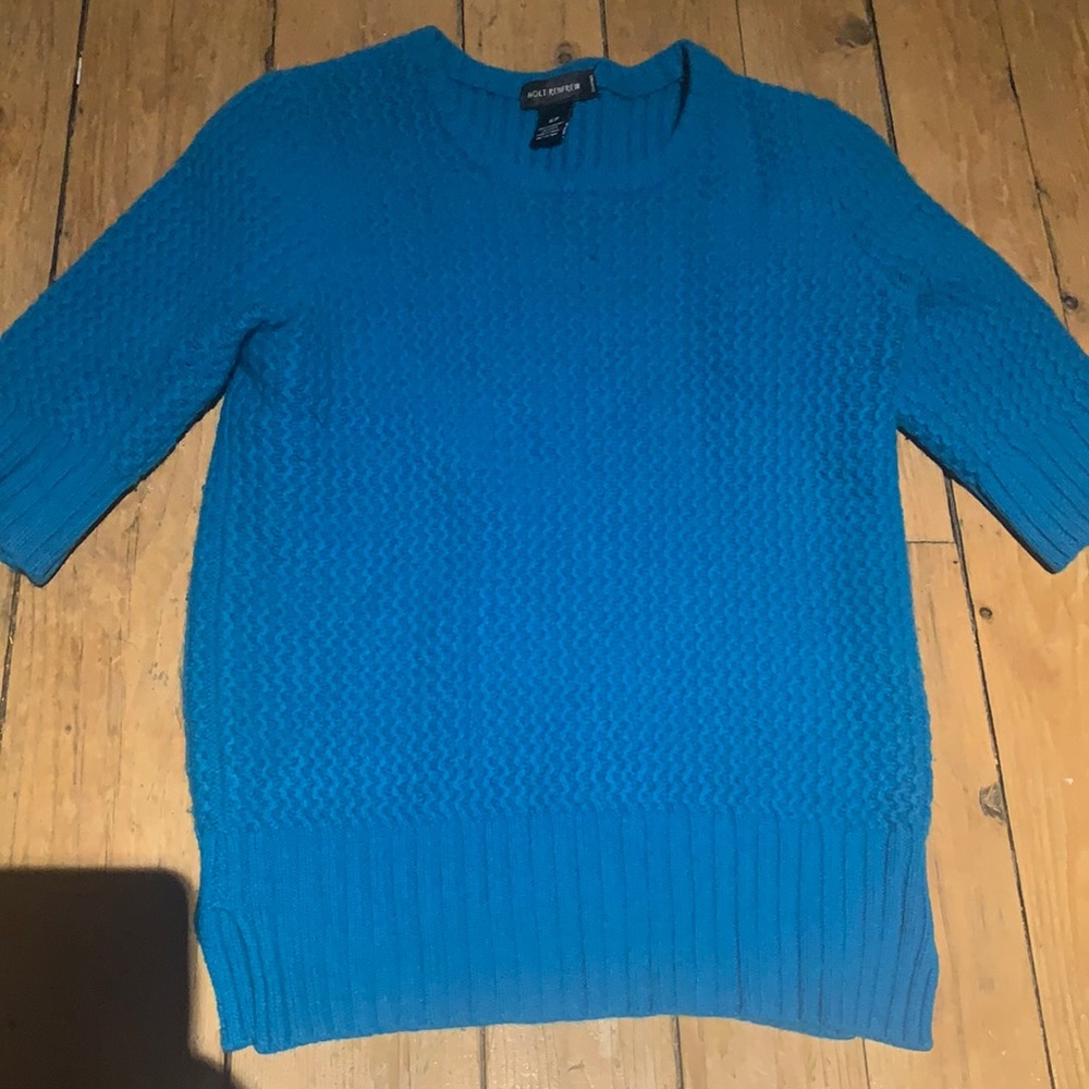 🧊💯% CASHMERE Holt renfrew Blue cashmere sweater